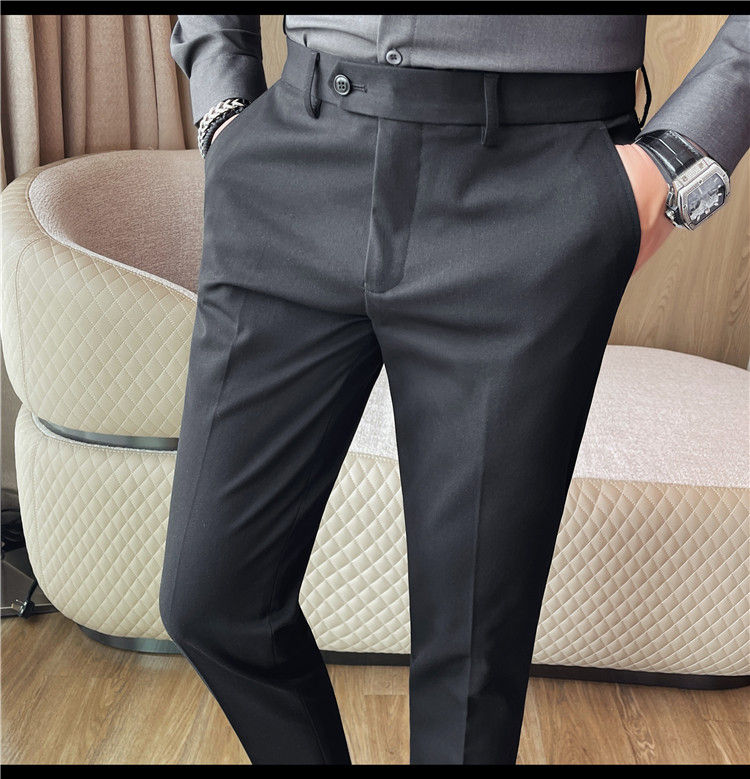 Miniature : Men Pants Autumn Winter New Business Formal Wear Solid Color Suit Pants Man Clot