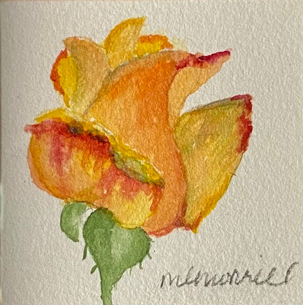 Blooming Love.jpg, Watercolor on Paper, 2" x 2"
