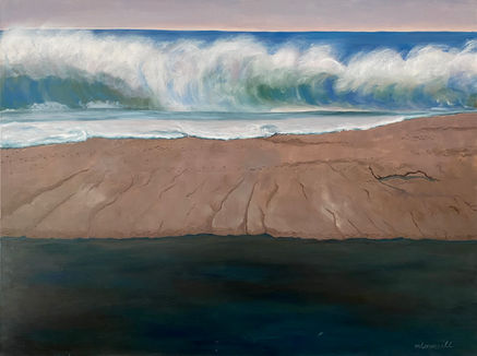 Carmel River meets Pacific.jpg, Oil on Canvas, 48" x 36"