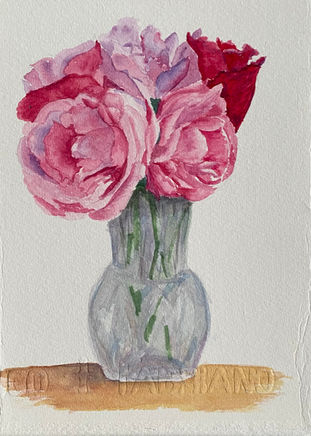 Pinks.jpg, Watercolor on Paper, 5" x 8"