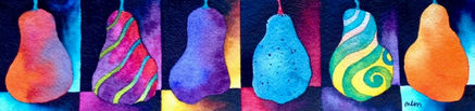 Pretty Pears.jpg, Watercolor on Paper, 14" x 4"