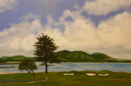 Pebble Beach 18th.jpg, Oil on Canvas, 36" x 24"