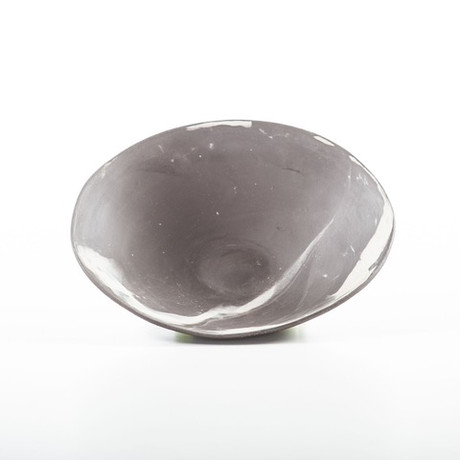 ceramic mixed clay bowl black glaze, large