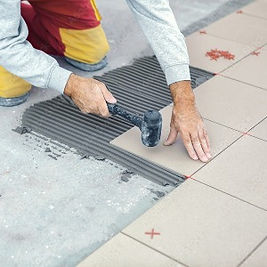 Tiling work being done by Leecon Interiors