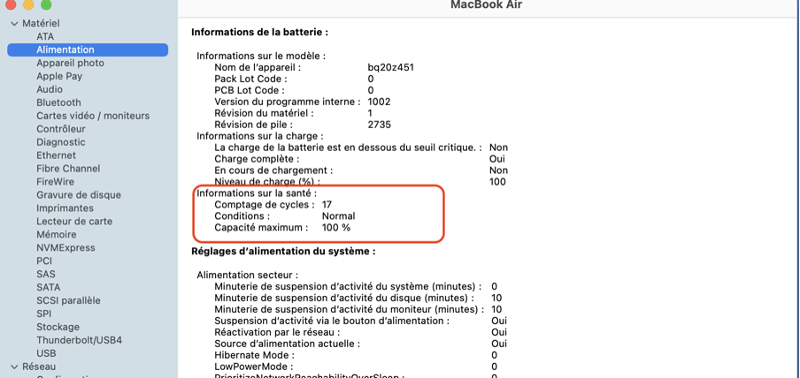 cycle batterie macbook
