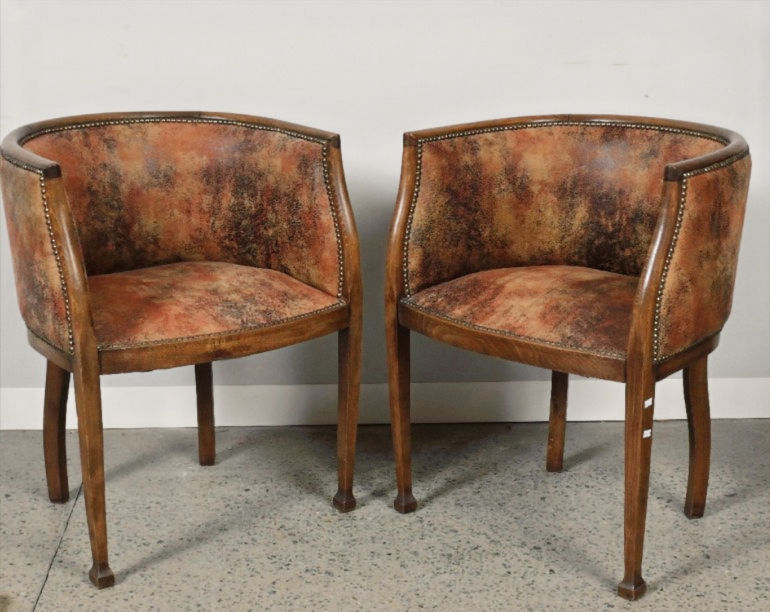 Pair of Leather Suede Chairs