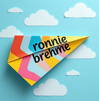 a colourful paper plane thet says 'ronni