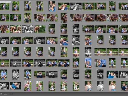 Extended family photography session in Kalamazoo featuring multiple generations laughing and connecting outdoors, with a mix of candid and posed portraits showcasing real family moments.