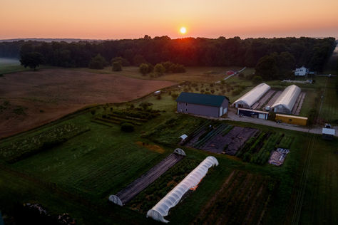 Sunrise over Bankson Lake Farm in Lawton Michigan