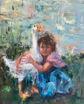 A girl and her goose