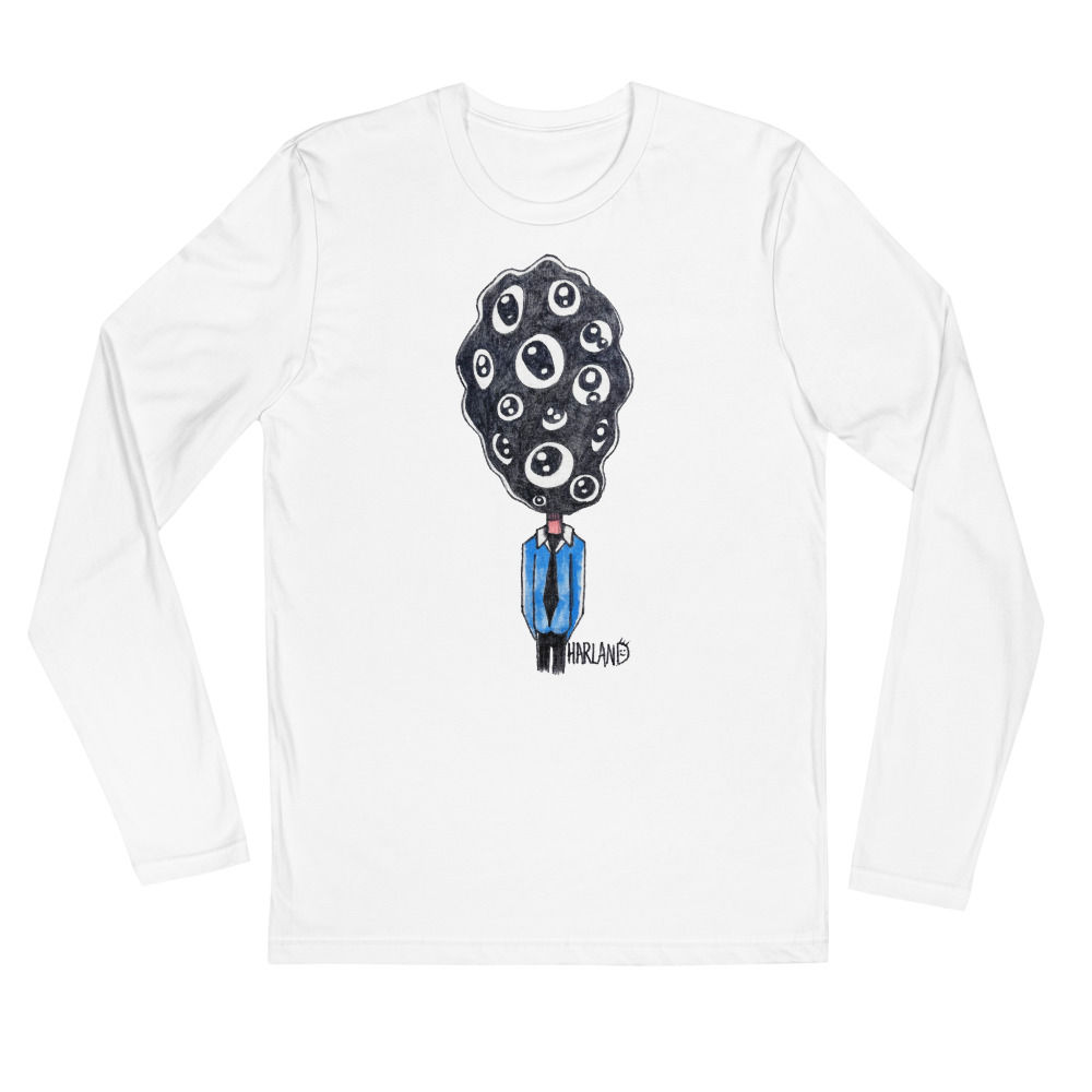 EYE FACE, harland art Long Sleeve Fitted Crew