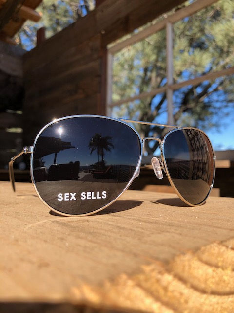 Thumbnail: SEX SELLS- AVIATOR Sun Glasses - Silver and black