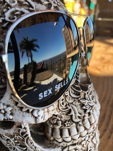 Thumbnail: SEX SELLS- AVIATOR Sun Glasses - Silver and black