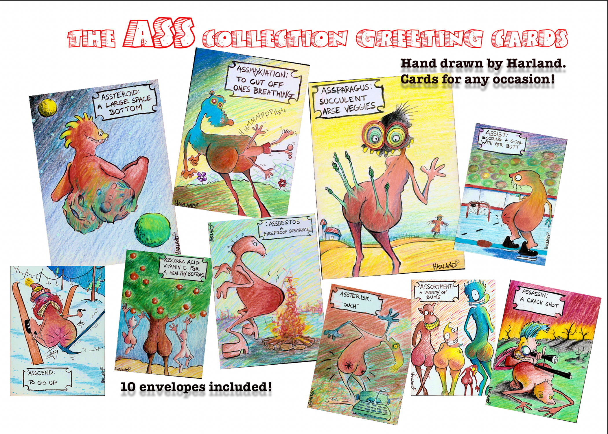Harland greeting cards -The ASS collection