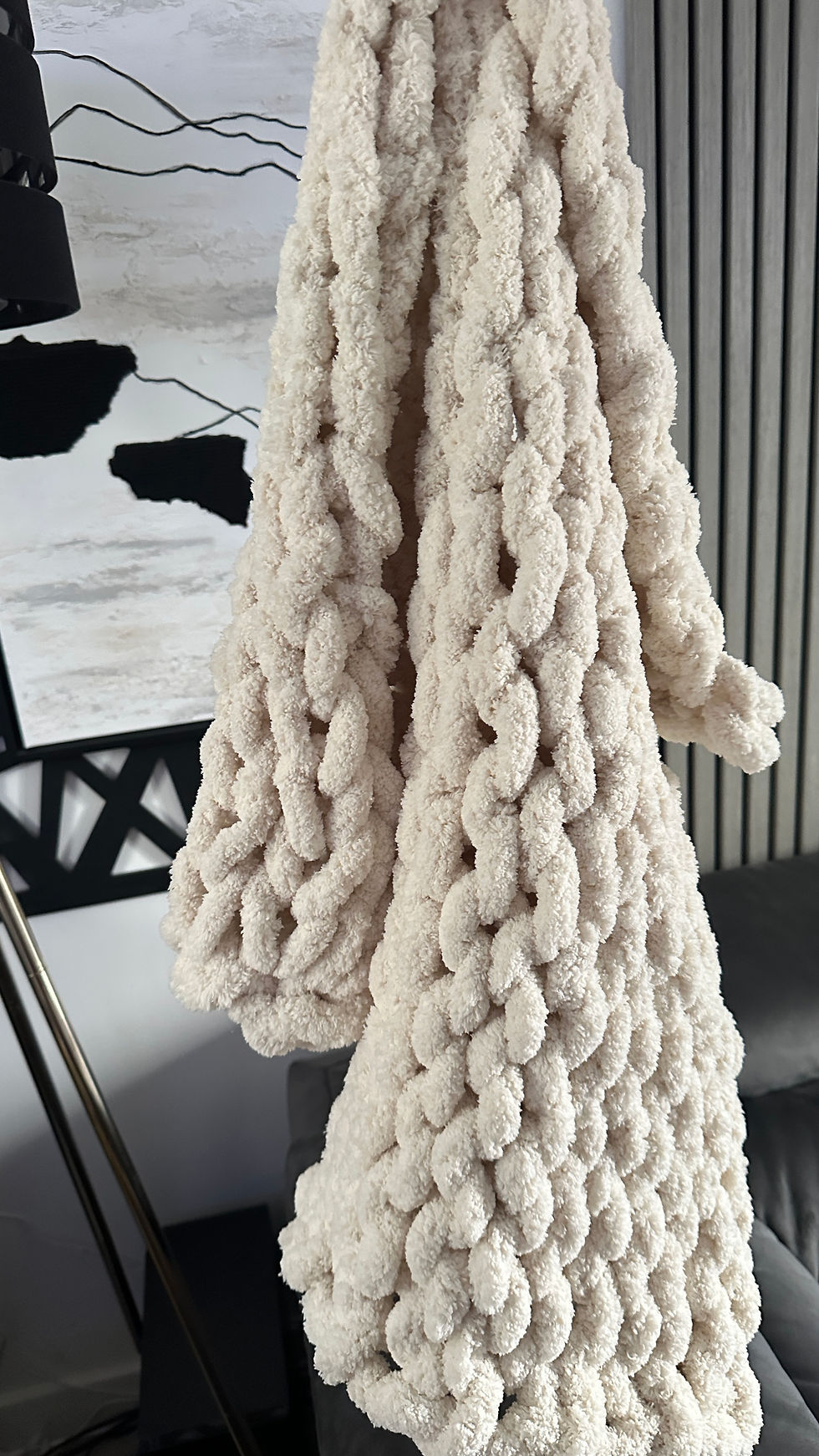 Thumbnail: Luxury Super Chunky Hand-knit Chenille Blanket