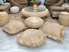 Large rattan floor cushion