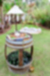 Wine barrel bar leaner