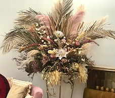 Dried Florals on Gold Stand