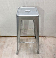 Silver Industrial Bar Stool