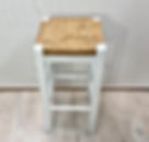 White and Rattan Barstool