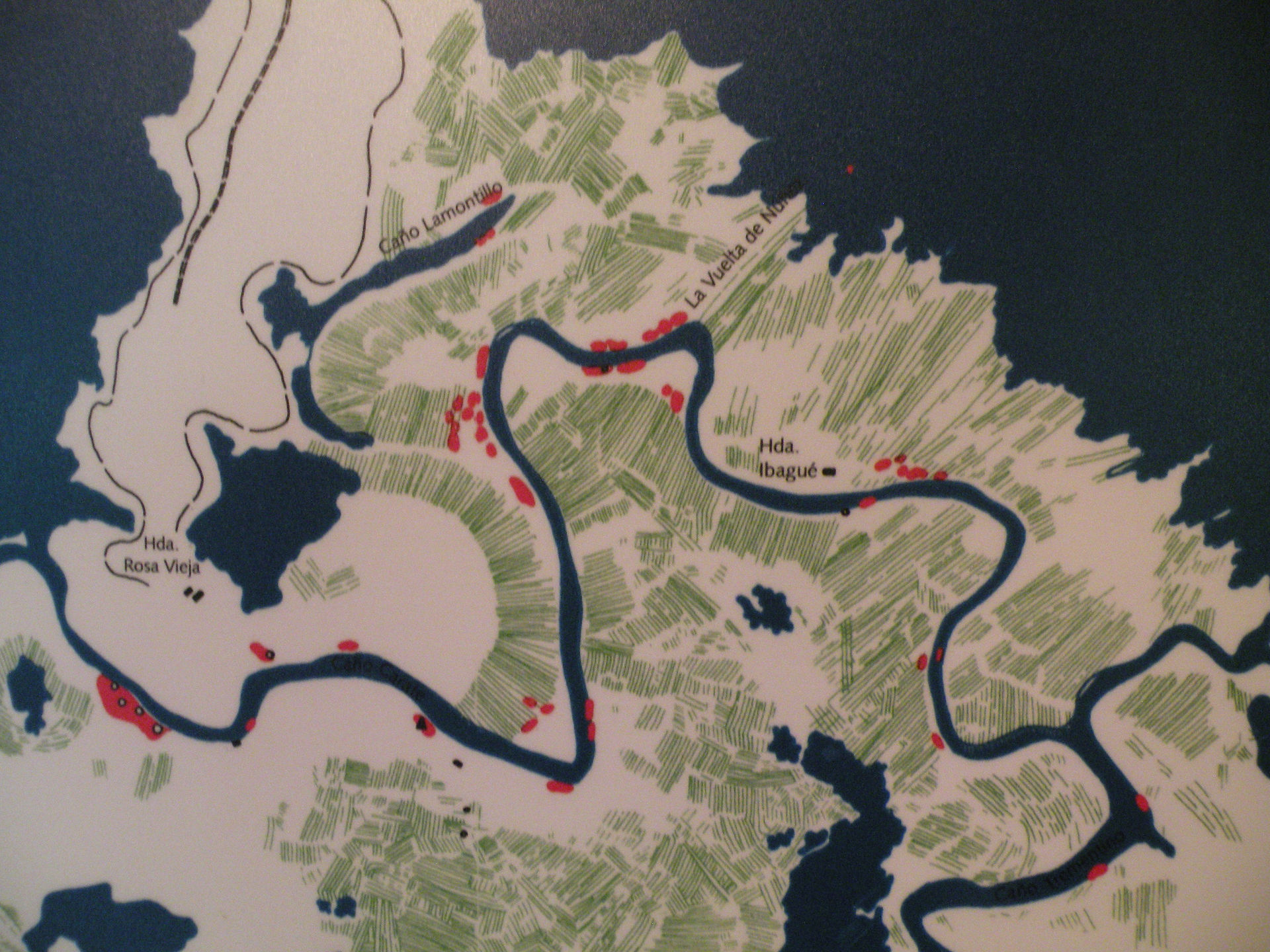 Map showing artificial channels