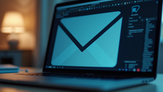 Email encryption interface on laptop screen