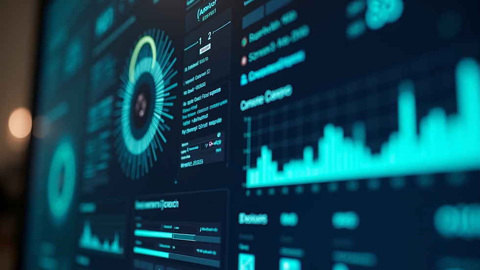 Close-up view of a computer screen showing a cybersecurity dashboard