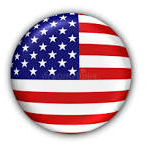 Ícone redondo da bandeira dos Estados Unidos para seletor de idioma