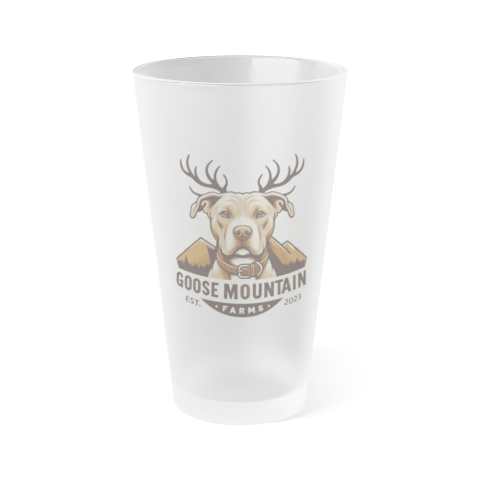 "Classic Goose" Frosted Pint Glass, 16oz