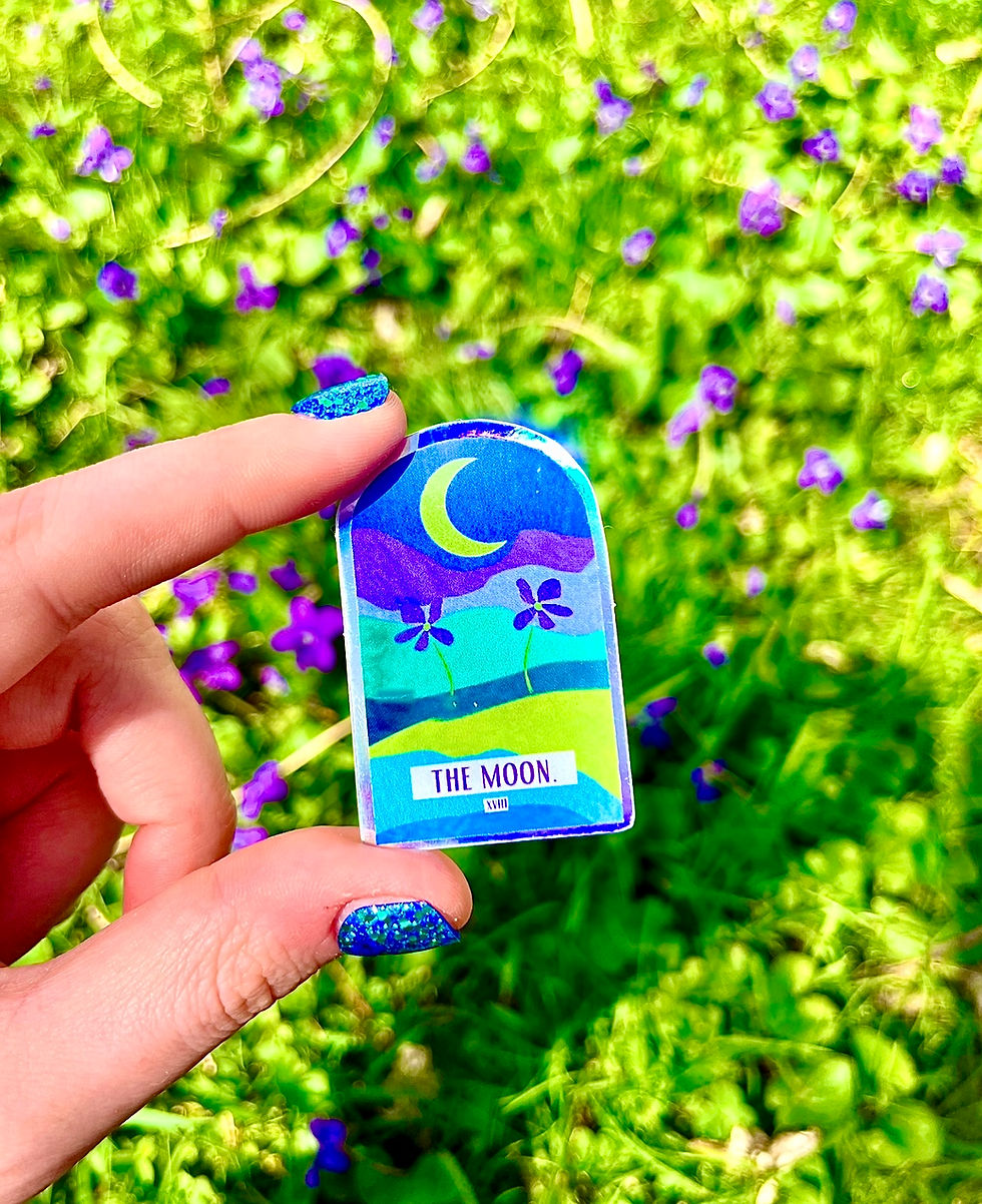 The Moon Tarot Holographic Sticker