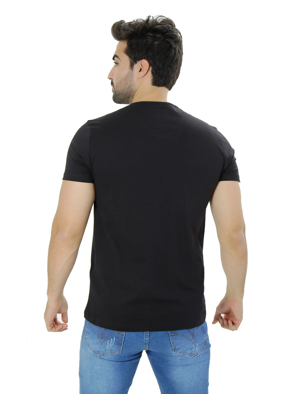 Miniatura: Camiseta Masculina Henley Com 4 Botões Frontais Manga Curta