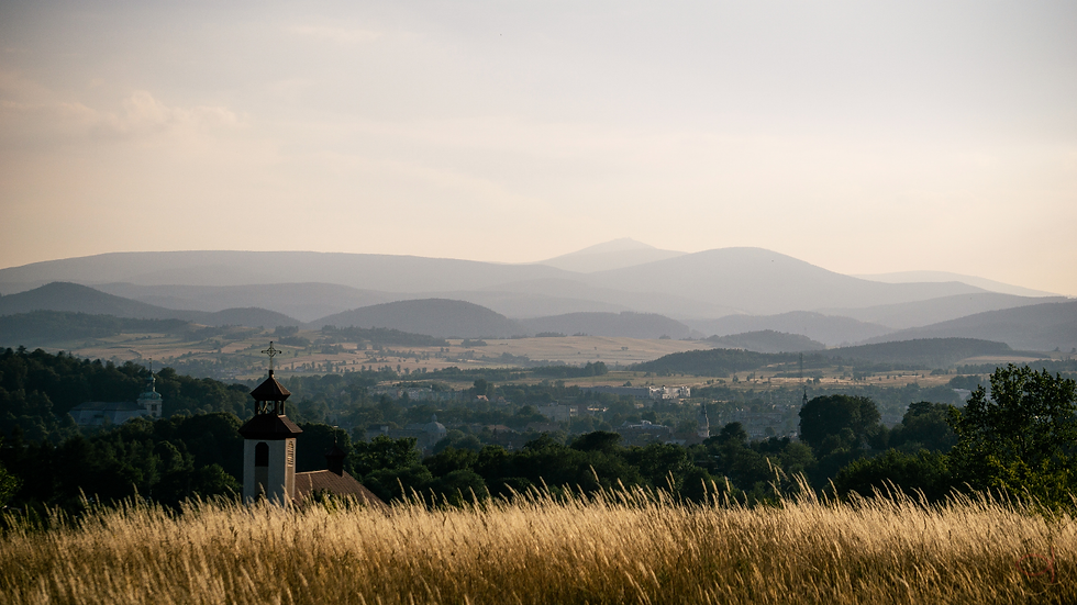 hillside scenery with church