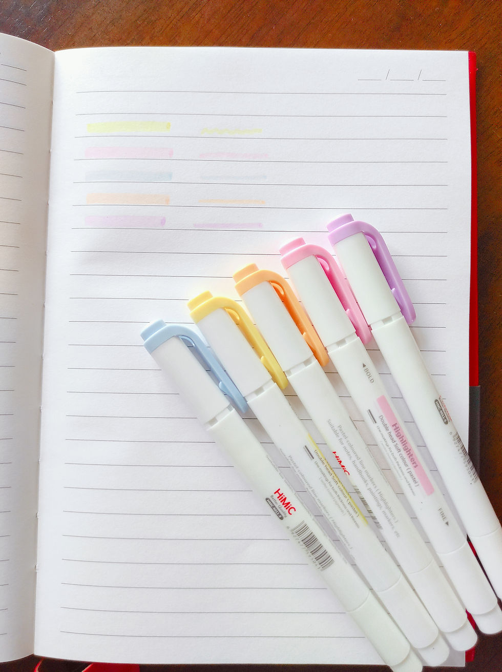 Thumbnail: Twin tip Double sided TRUE PASTEL Highlighters Pack of 5