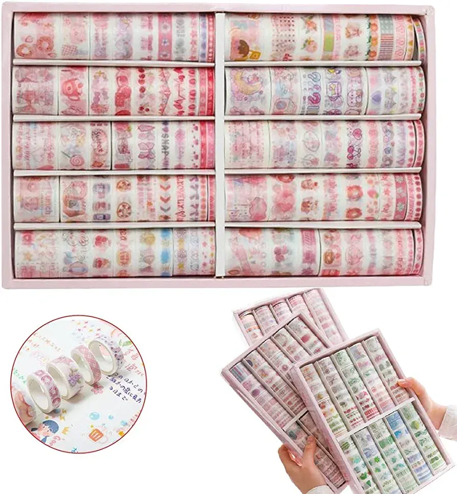 Thumbnail: 100 Pc.  Aesthetic Washi Tapes set | Premium