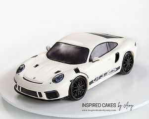 3d sculpted carved realistic Porsche Car Cake (c) Inspired Cakes by Amy