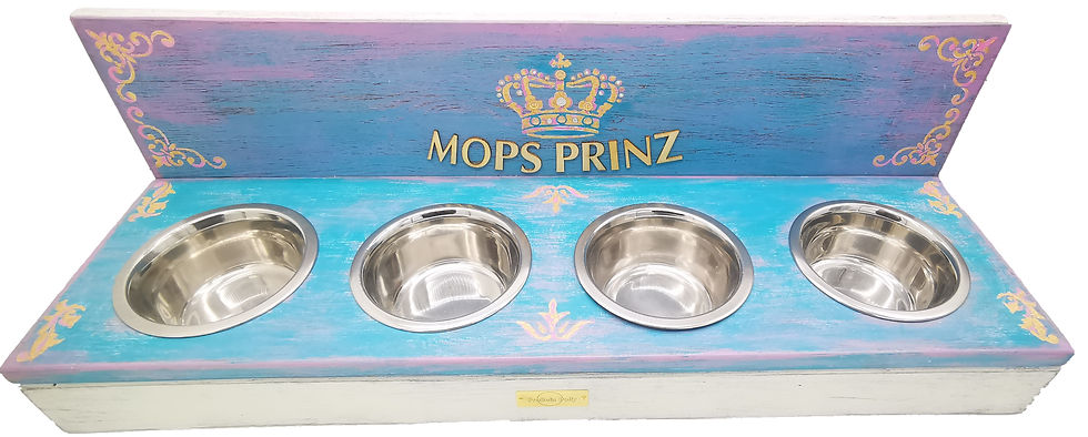 Miniaturbild: Futterbar für 8 Welpen, Royal Shabby Chic, vergoldet
