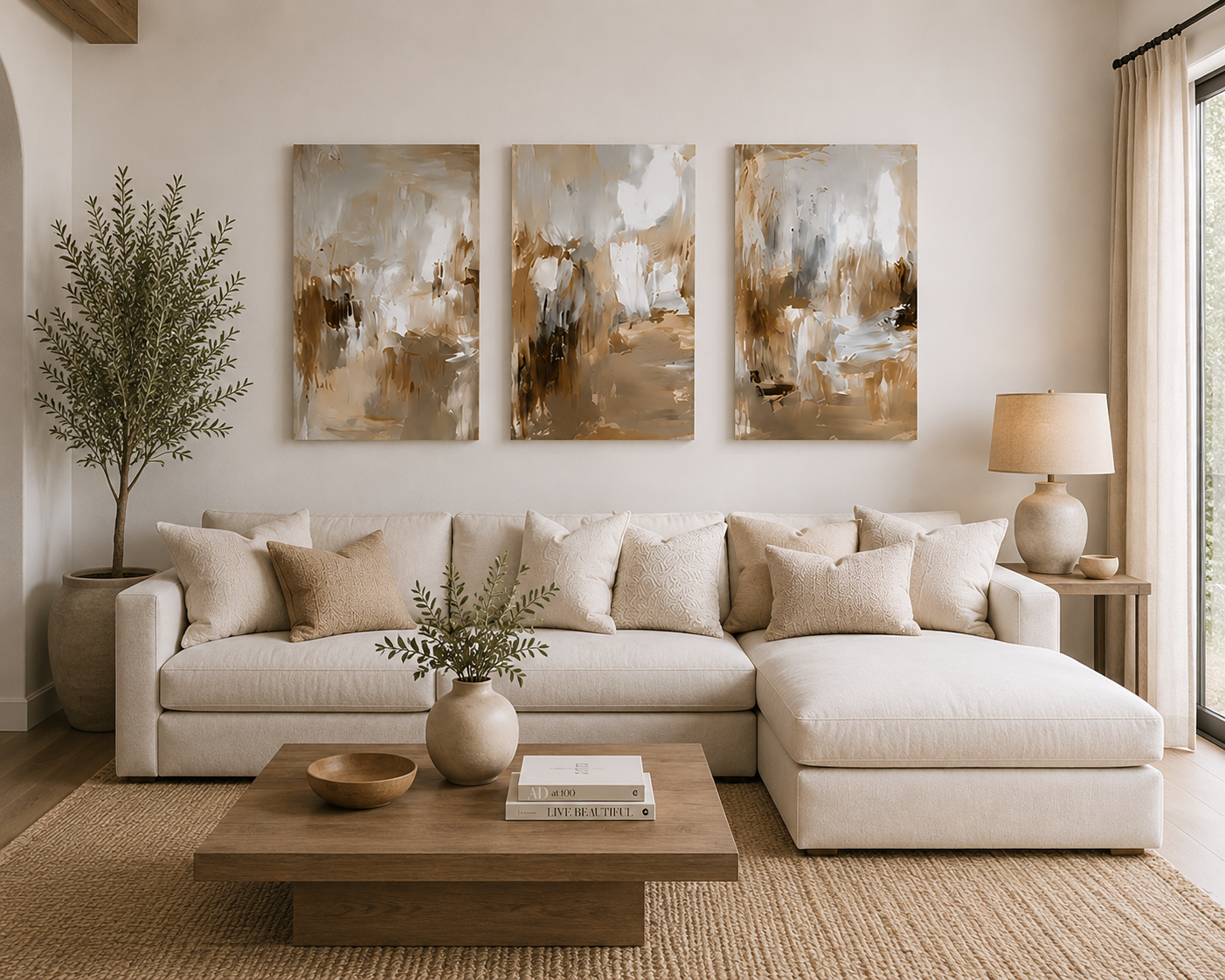 triptico lujo dorado