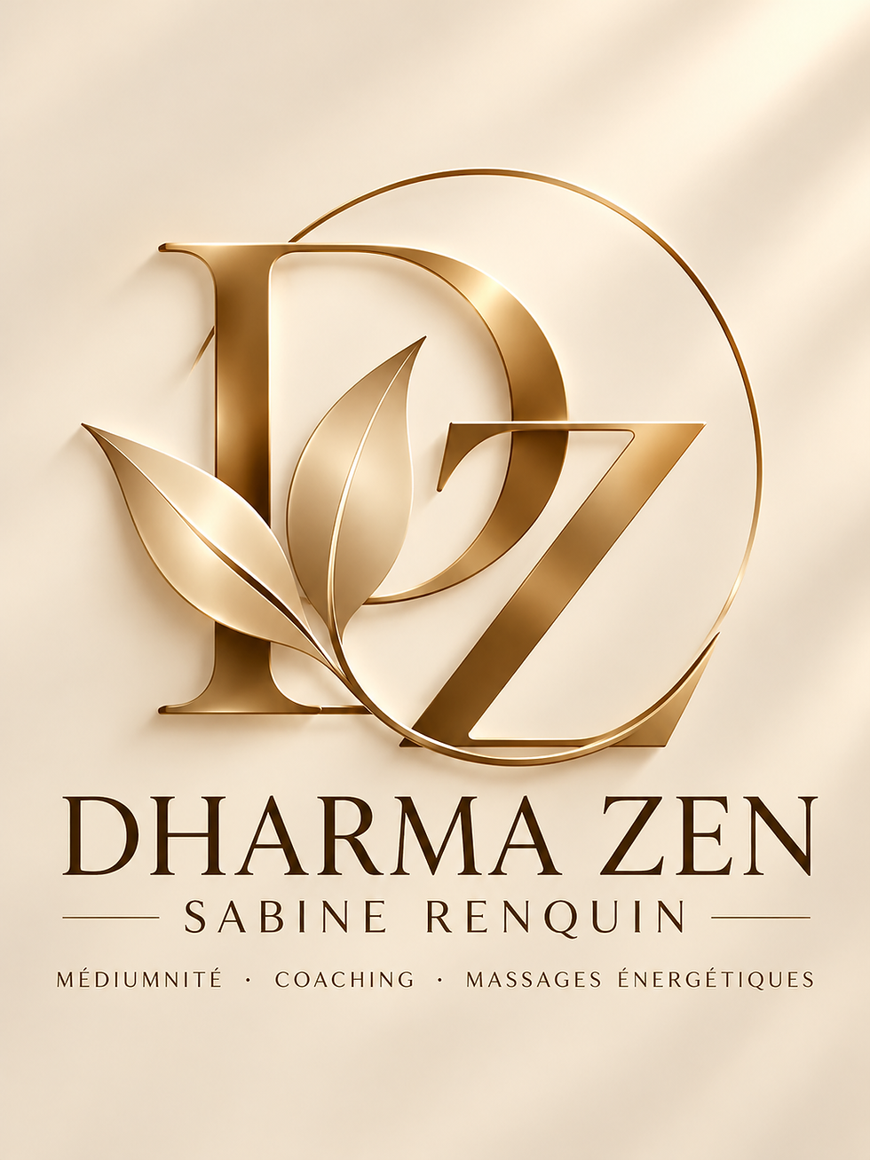 Logo doré Dharma Zen – Sabine Renquin