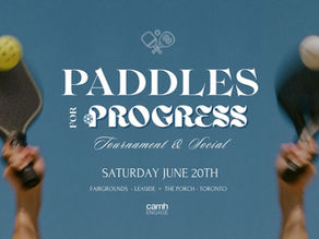 Paddles for Progress Saturday June 20 2026 Fairgrounds Racket Club Leaside & The Porch Bar Toronto