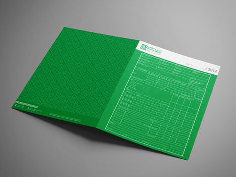 a green folder that says central bank on it