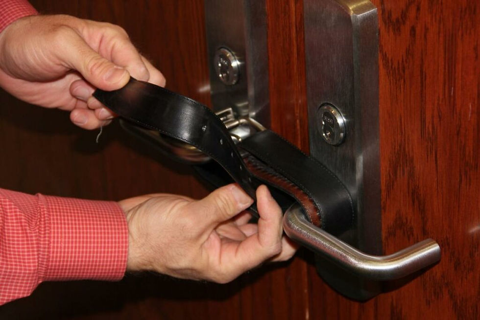 Belt used to barricade door