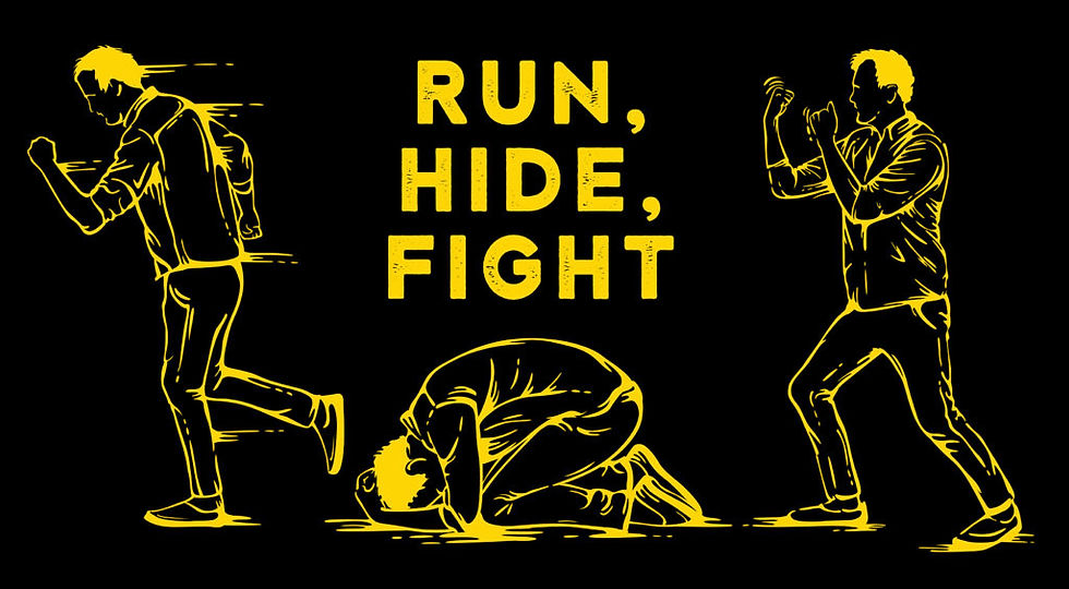 Run Hide Fight Drawing