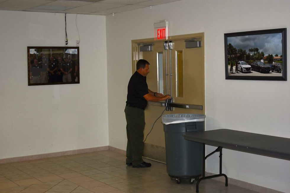Gene Petrino barricading door