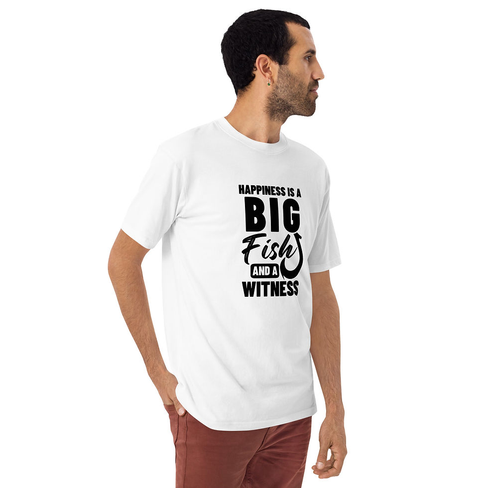 Thumbnail: Happiness is a Big Fish & a Witness Premium Heavyweight Tee