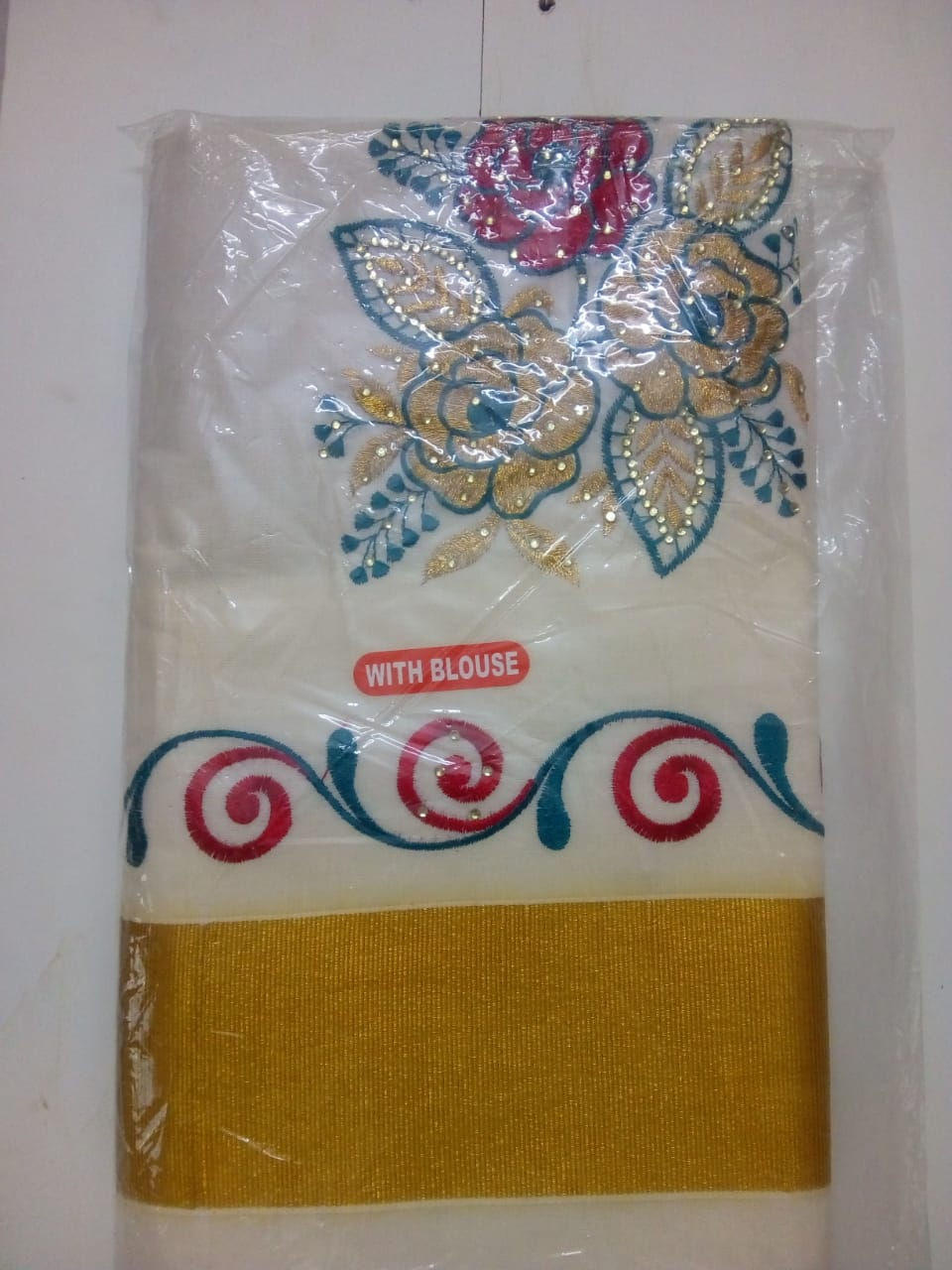 Cotton Embroidery Saree