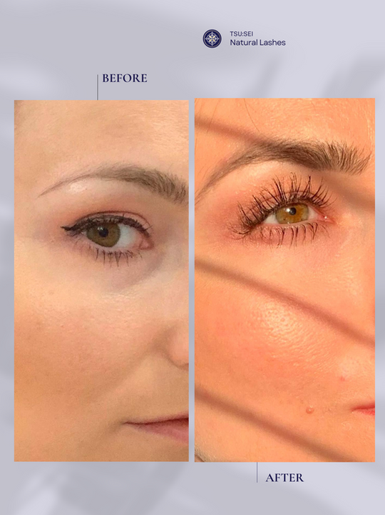 tsu sei natural lashes serum before and after 12 weeks full results maximised length and volume fuller lashes