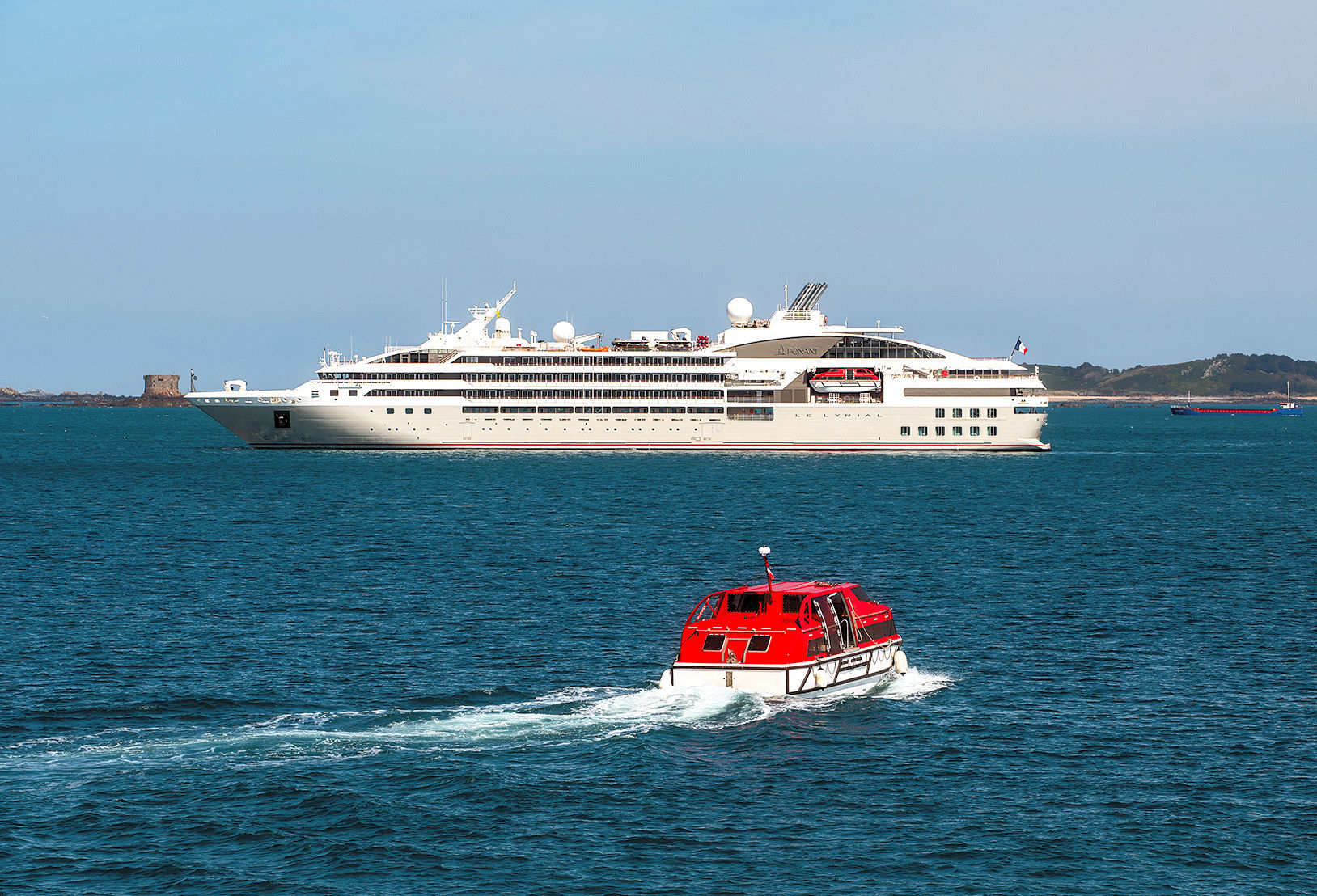 Z641303 - Today's Cruise Ship 'Ponant, Le Lyrial' Sitting Outside St Peter Port