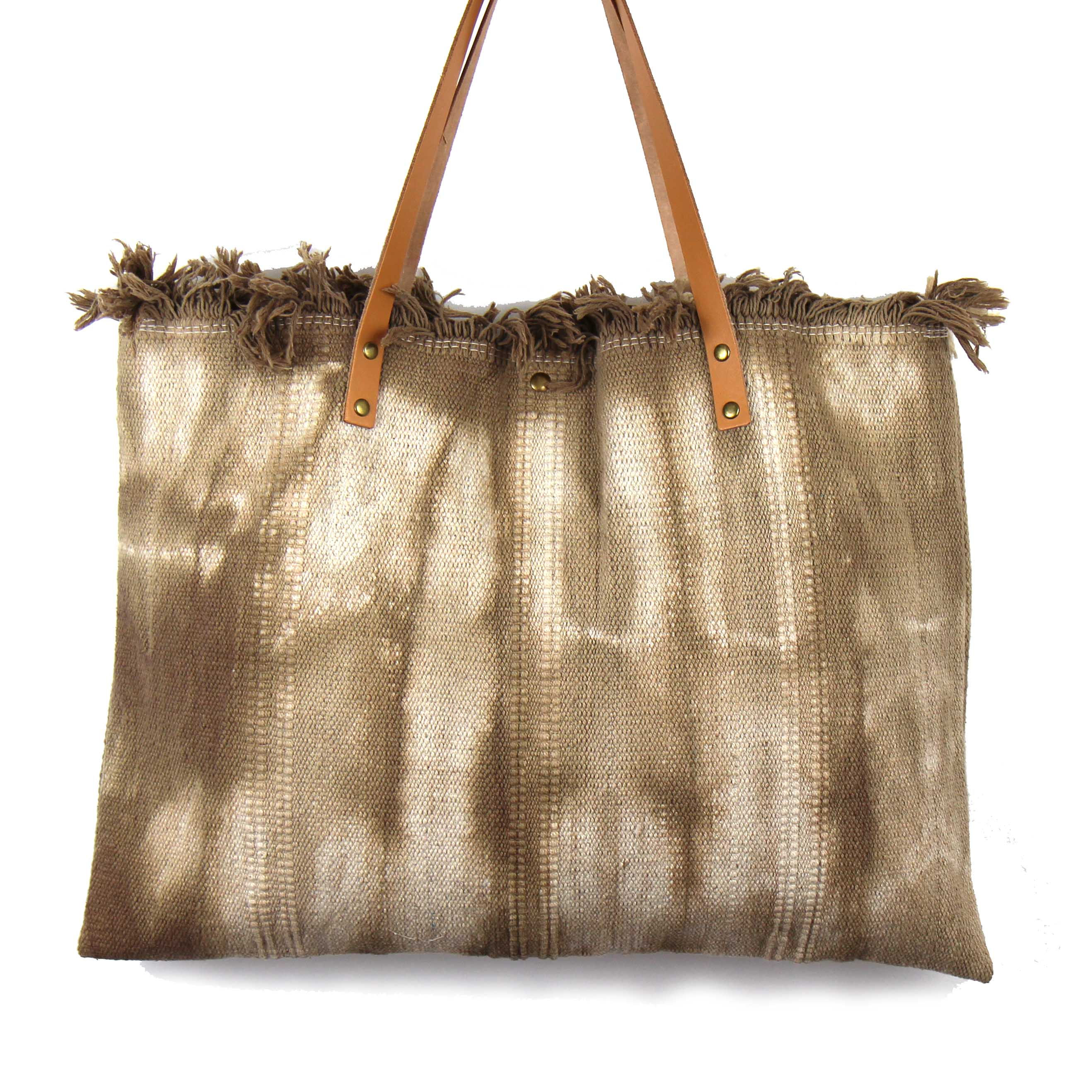 Tie &amp; Dye Taupe Tote