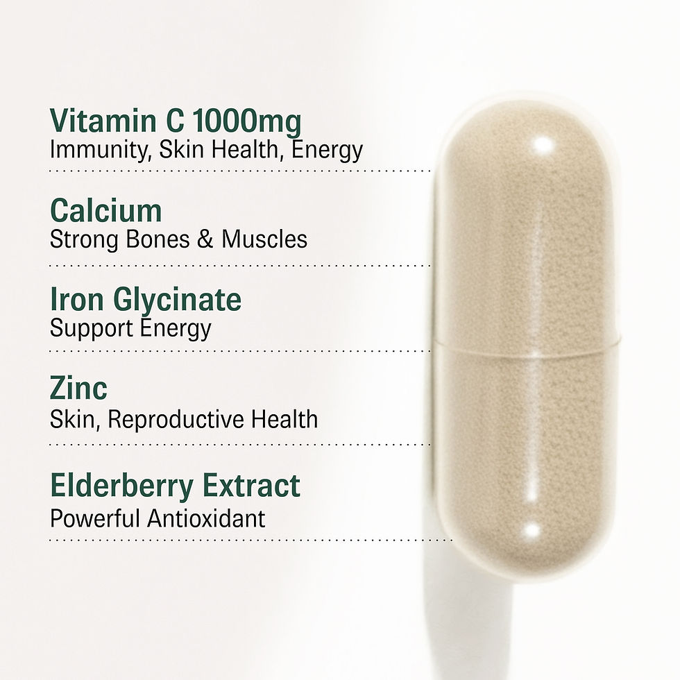 Thumbnail: Vitamin C Complex with Iron, Zinc & Copper - Vegan Formula - Non-Acid