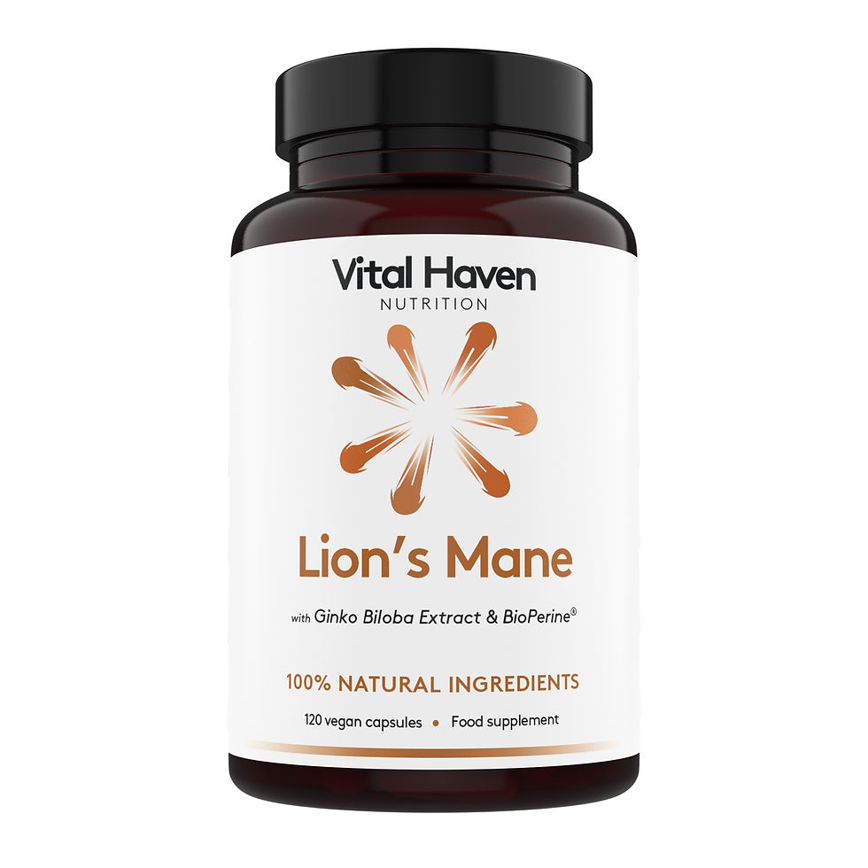 Complex Cognitive Health Formula - Lions Mane (4000mg) & Gingko Biloba (1000mg)